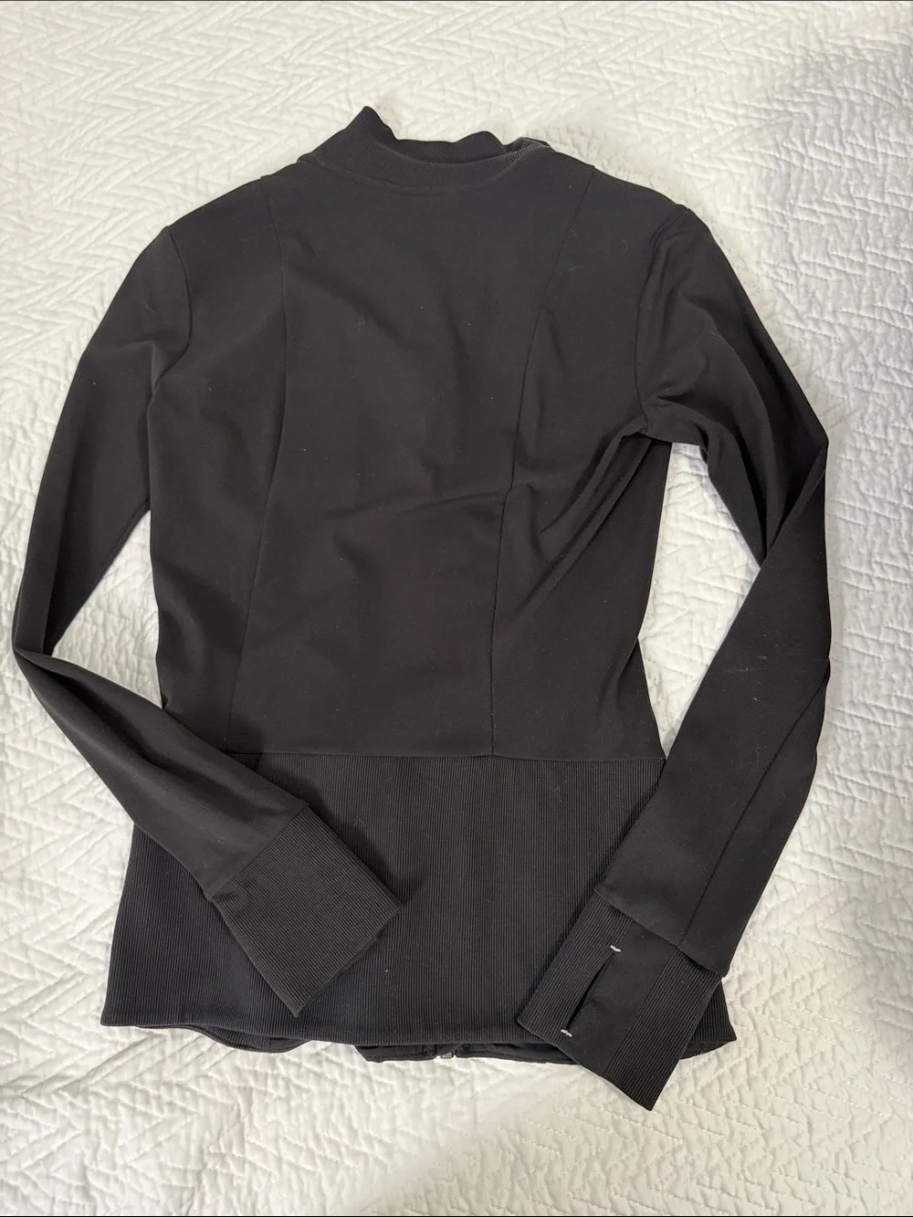 Athleta Black Slim Fit Full-Zip active wear Jacket